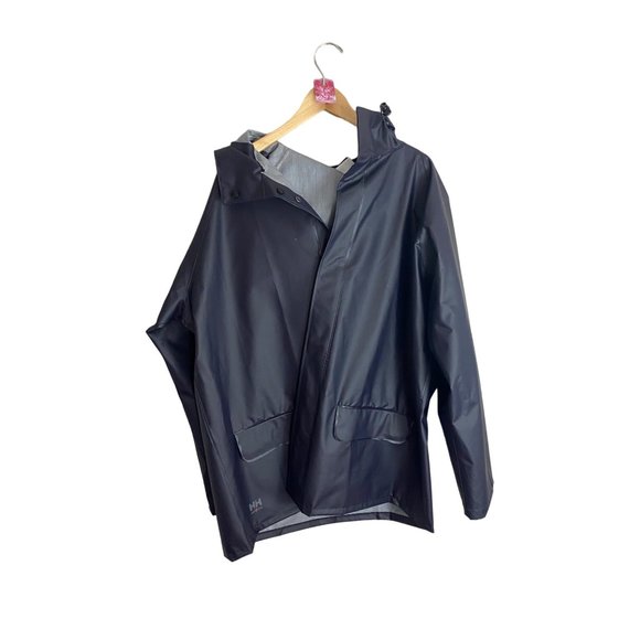 Helly Hansen Workwear Men's Hooded Rain Coat Snap Closure - 2XL - Picture 1 of 13